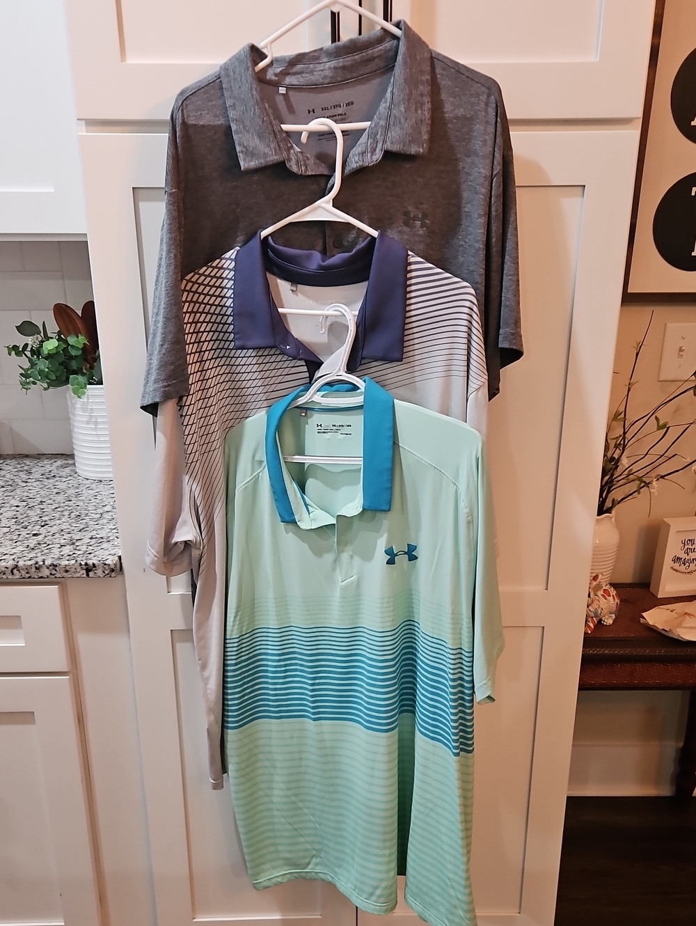 Under Armour Men's Polo Shirts - Gray, Navy, Mint Green
